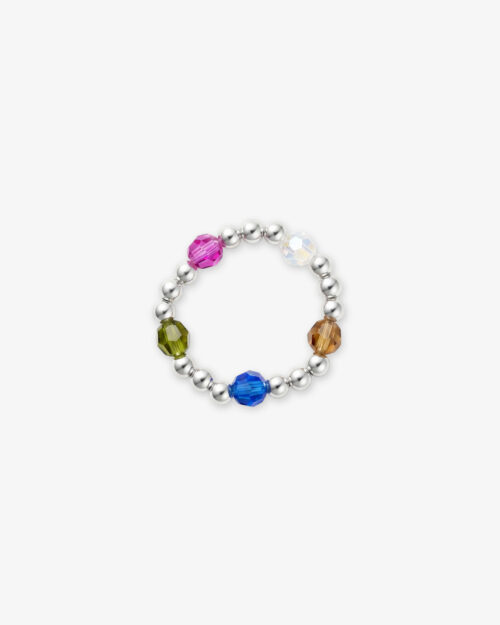 Anillo de Bolas de Plata de Ley 925 y Cristales de Preciosaยฎ - PULSO