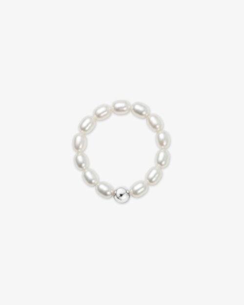 Anillo de Perlas Naturales Ovaladas en Plata de Ley 925 - MAIA