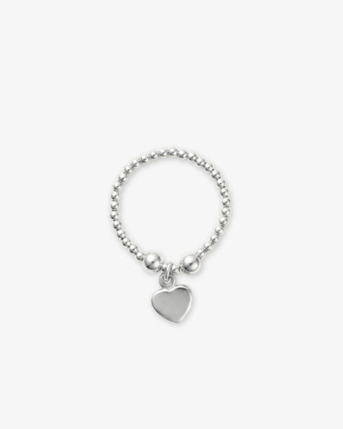 Anillo de bolas de Plata de Ley 925 con Charm Corazรณn - ORIGEN