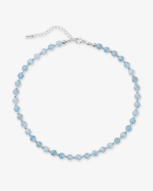 Collar de Bolas de Aguamarina y Bolas de Plata de Ley 925 - RIVIERA