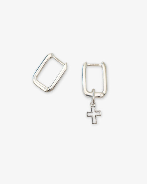 Pendientes Geomรฉtricos Rectangulares de Plata de Ley 925 - COSMOS
