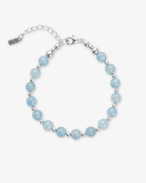 Pulsera de Bolas de Aguamarina y Bolas de Plata de Ley 925 - RIVIERA