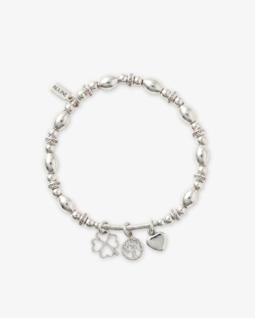 Pulsera de Plata de Ley 925 con Tubo, Cuentas Facetadas y Ovaladas - NEXO TRI