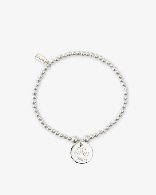 Pulsera de bolas de Plata de Ley 925 Personalizada con Colgante Redondo 15 mm - ORIGEN