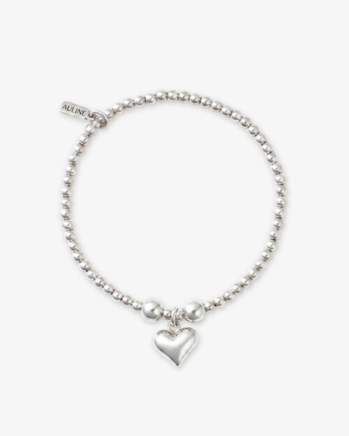 Pulsera de bolas de Plata de Ley 925 con Charm Corazón - ORIGEN